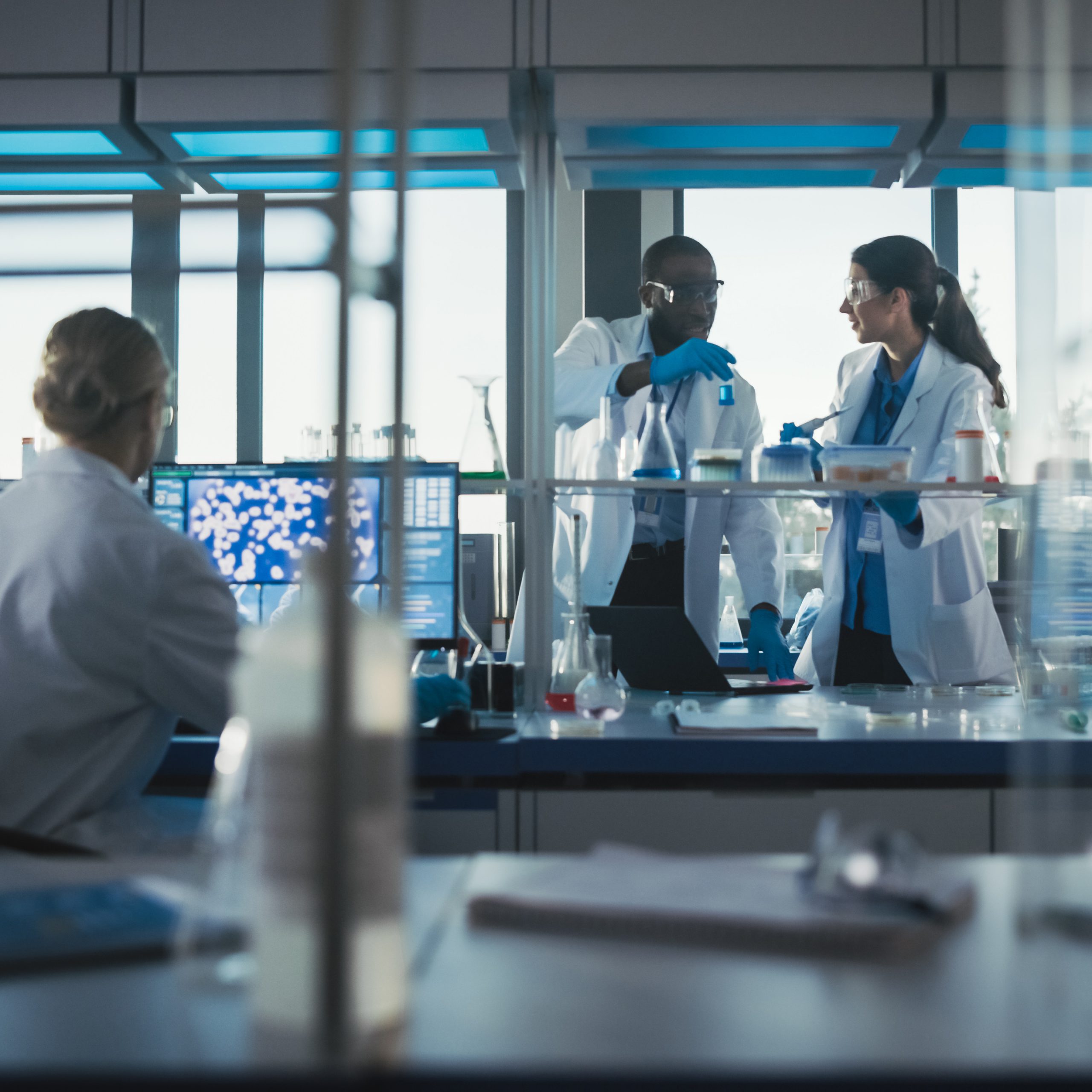 Research team in lab environment